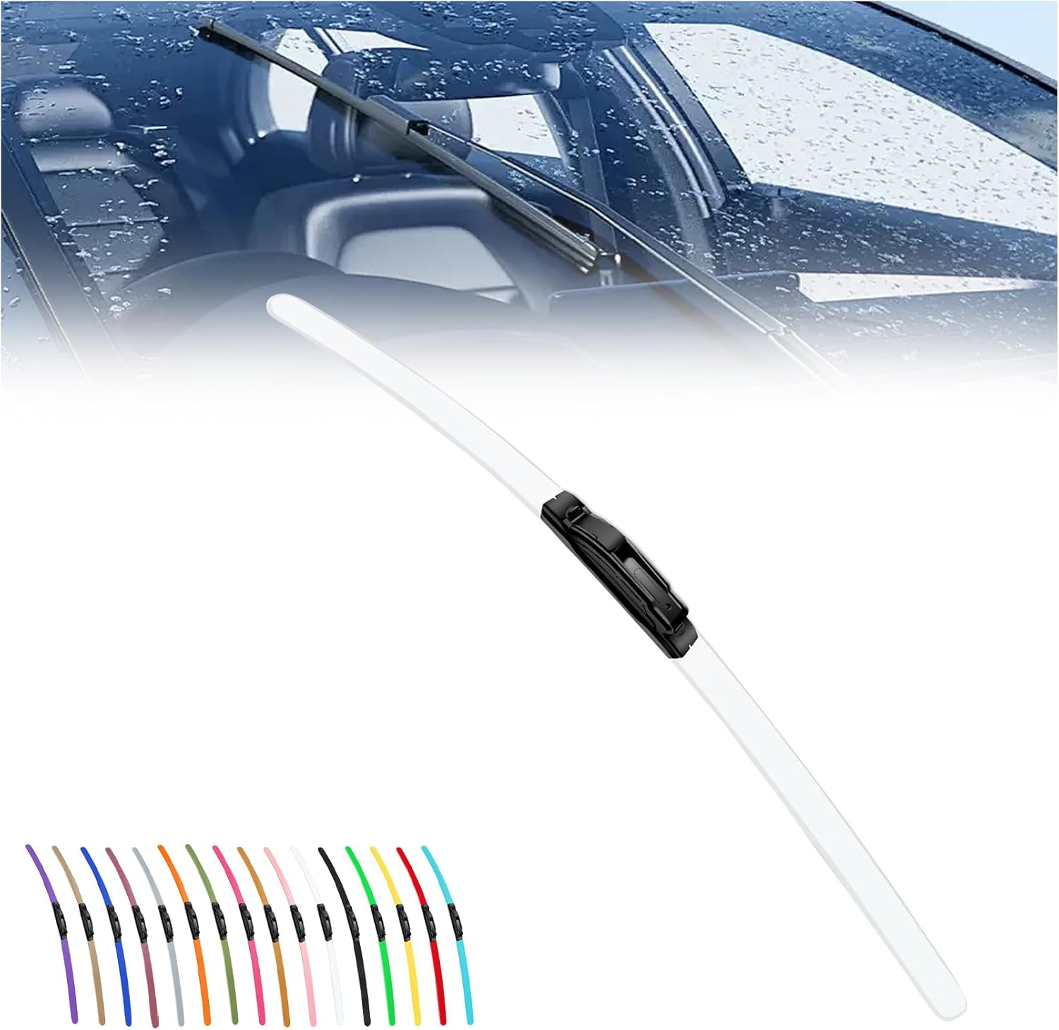 2025 New Colorful Boneless Silent Windshield Wipers ,All Season Automotive Replacement Windshield Wipers Front Windshield Windshield Blade Window Wipers for Car - Velosole2025 New Colorful Boneless Silent Windshield Wipers ,All Season Automotive Replacement Windshield Wipers Front Windshield Windshield Blade Window Wipers for Carcar - accessories