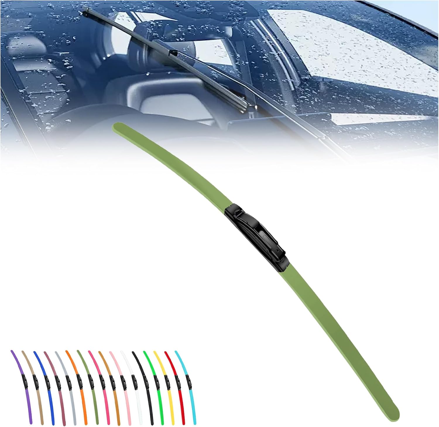2025 New Colorful Boneless Silent Windshield Wipers ,All Season Automotive Replacement Windshield Wipers Front Windshield Windshield Blade Window Wipers for Car - Velosole2025 New Colorful Boneless Silent Windshield Wipers ,All Season Automotive Replacement Windshield Wipers Front Windshield Windshield Blade Window Wipers for Carcar - accessories