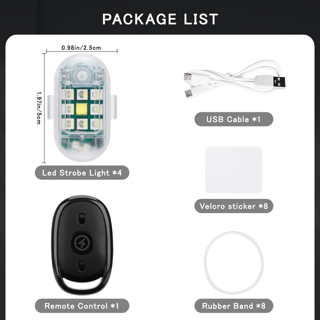 Wireless Remote Control Anti - Collision LED Strobe Light Kit - VelosoleWireless Remote Control Anti - Collision LED Strobe Light Kitcar - accessories
